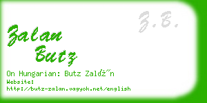 zalan butz business card